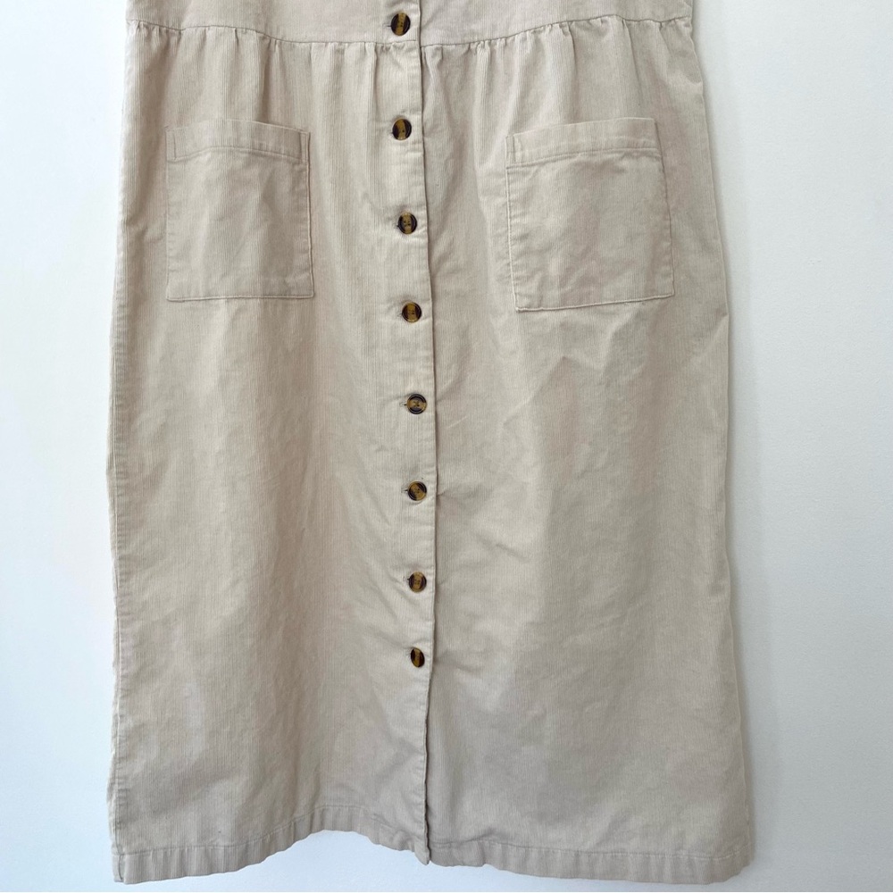 Vtg Two Twenty Jumper Overall Dress Size M Corduroy Cottagecore Prairie Country - Picture 3 of 11